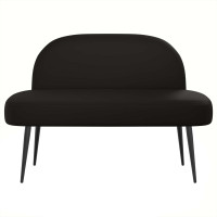 Produktbild för Klädd bänk med ryggstöd Svart 110 x 60 x 76 cm Konstläder