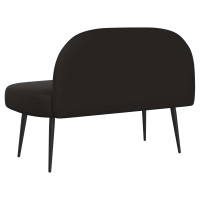 Produktbild för Klädd bänk med ryggstöd Svart 110 x 60 x 76 cm Konstläder