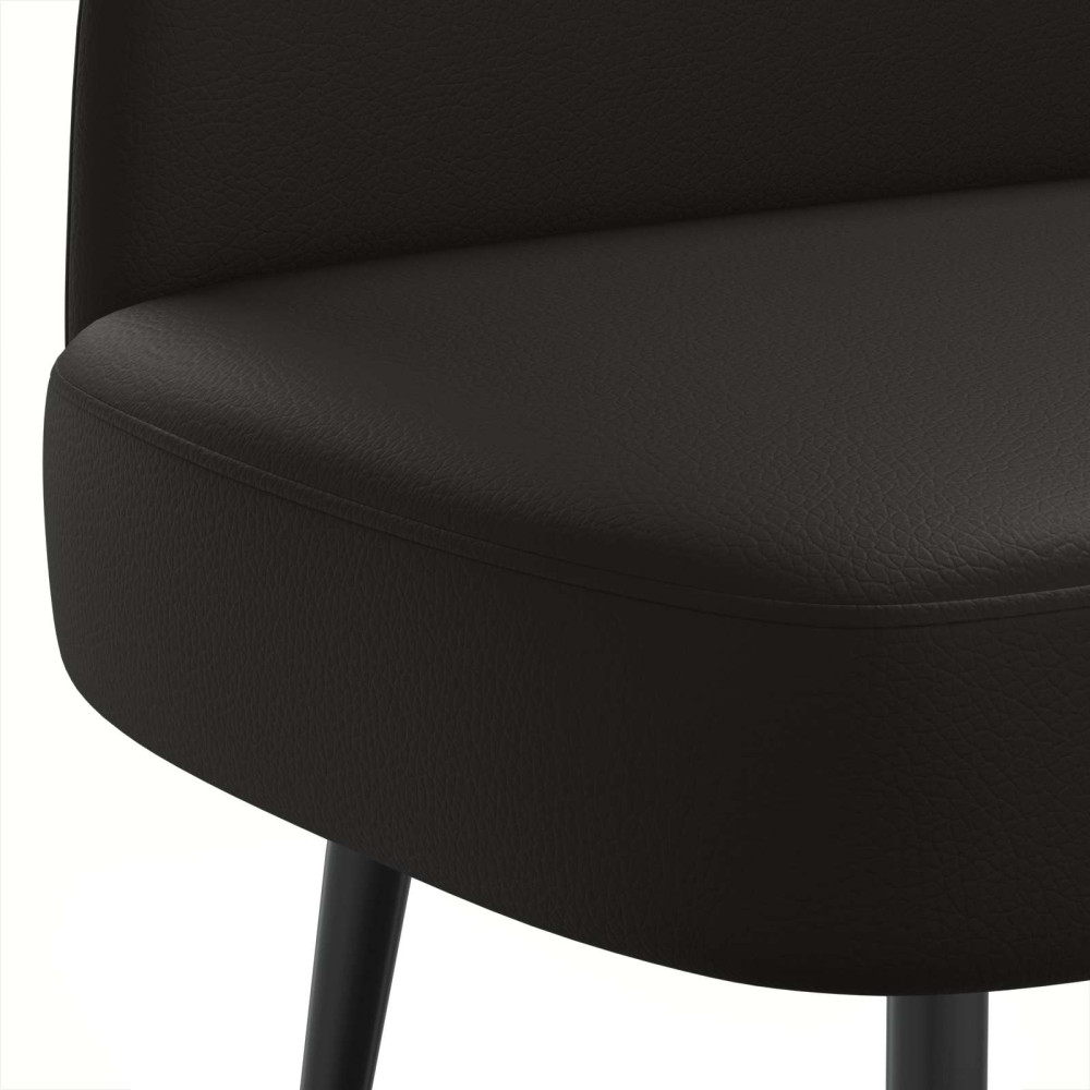 Produktbild för Klädd bänk med ryggstöd Svart 110 x 60 x 76 cm Konstläder