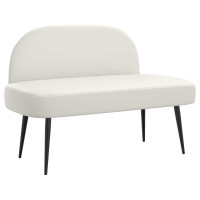 Produktbild för Klädd bänk med ryggstöd Vit 110 x 60 x 76 cm Konstläder