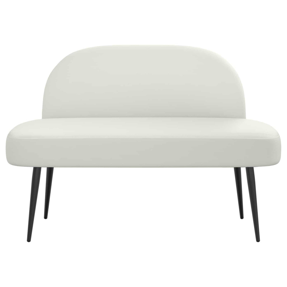 Produktbild för Klädd bänk med ryggstöd Vit 110 x 60 x 76 cm Konstläder