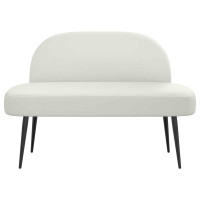 Produktbild för Klädd bänk med ryggstöd Vit 110 x 60 x 76 cm Konstläder