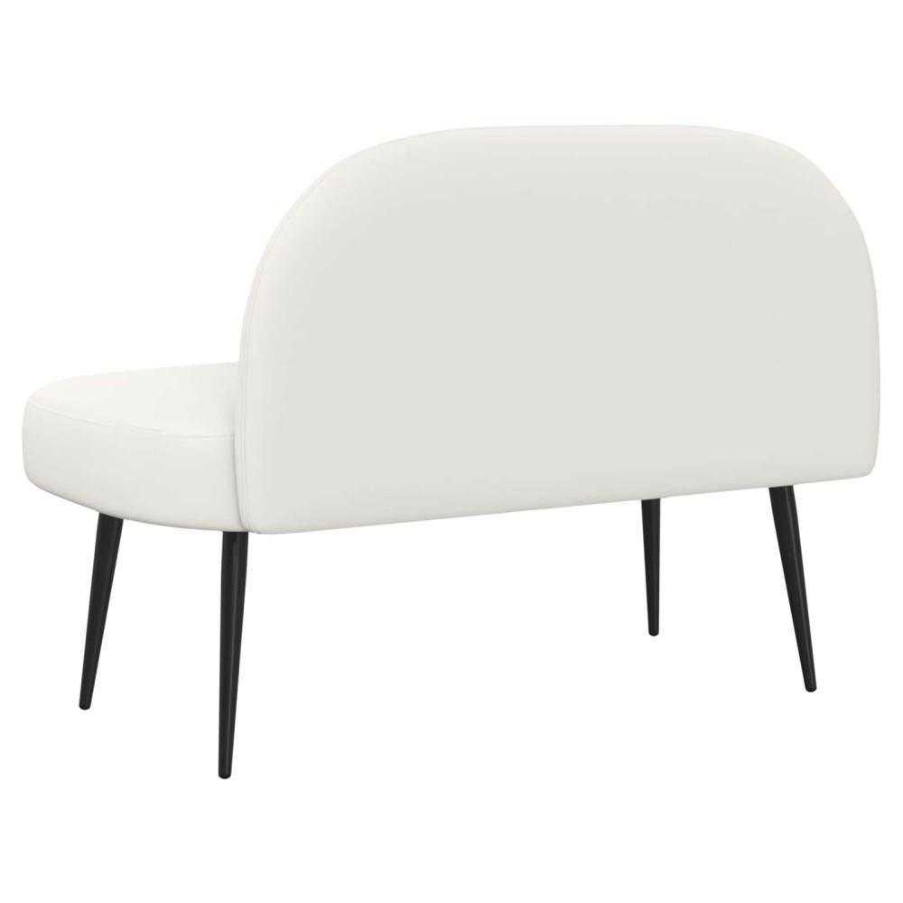 Produktbild för Klädd bänk med ryggstöd Vit 110 x 60 x 76 cm Konstläder