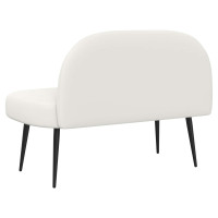 Produktbild för Klädd bänk med ryggstöd Vit 110 x 60 x 76 cm Konstläder