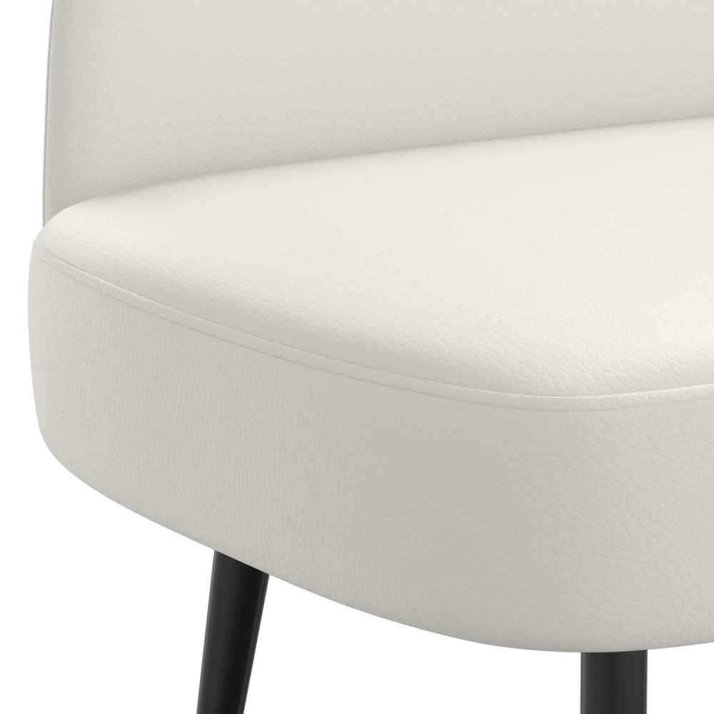 Produktbild för Klädd bänk med ryggstöd Vit 110 x 60 x 76 cm Konstläder