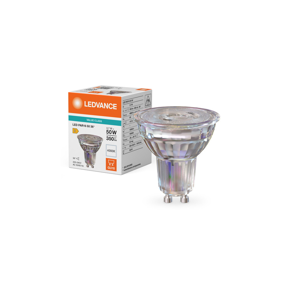 Produktbild för Osram LED PAR16 P, 3,7 W, 50 W, GU10, 350 LM, 15000 h, Kall...