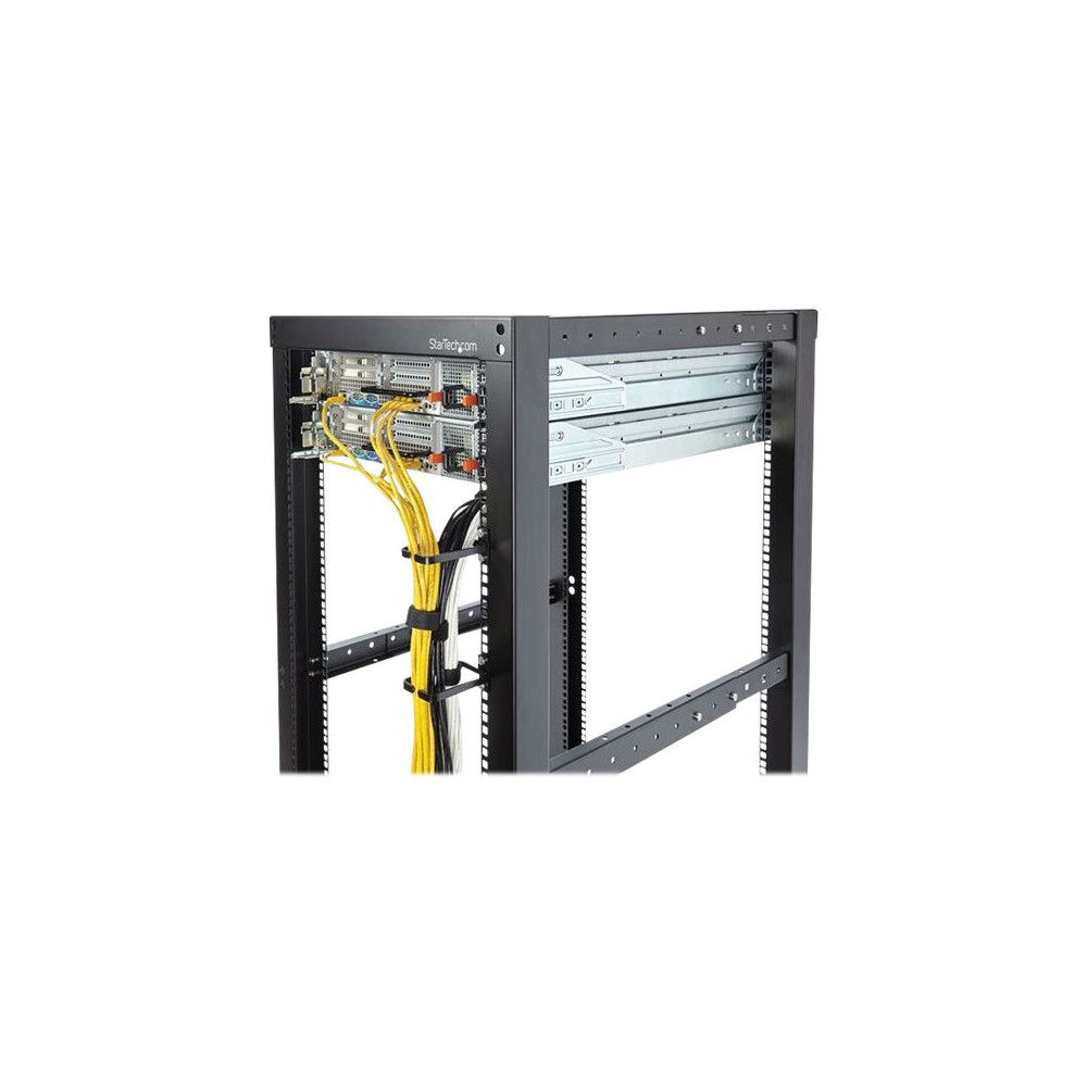 Produktbild för StarTech.com 1U Vertical 2.2 x 3.9in Server Rack Cable Management D-Ring Hook w/ Flexible Opening - Network Rack-Mount Cord Organizer Ring (CMHOOK1U) - kabelhanteringsring - 1U