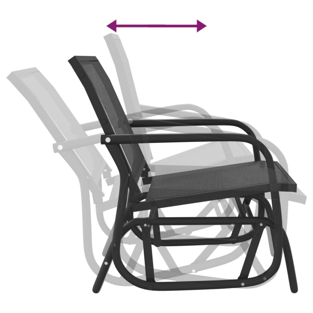 Produktbild för Gungstol svart 61x76x87 cm textilen & stål