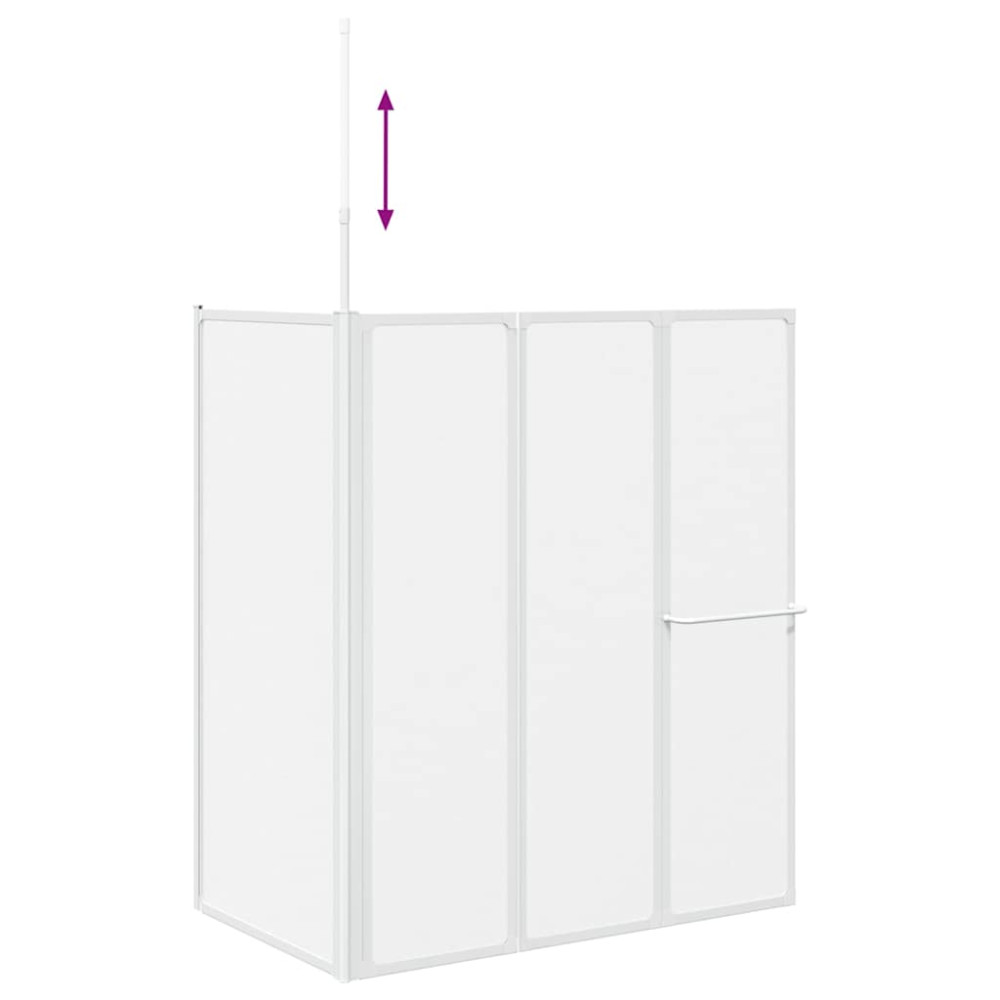 Produktbild för Badskärm Frostat glas 120 x 70 x 137 cm Aluminium