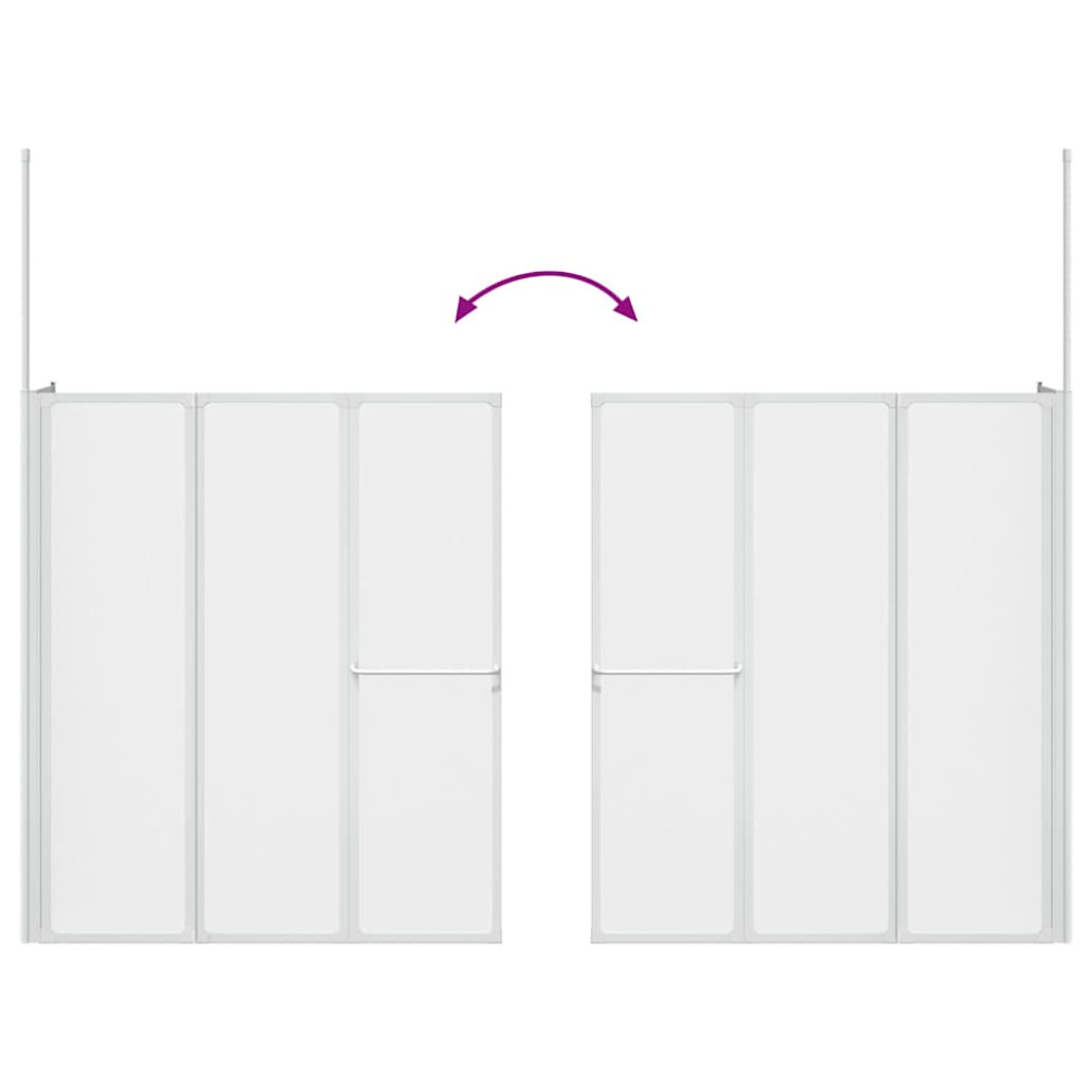 Produktbild för Badskärm Frostat glas 120 x 70 x 137 cm Aluminium