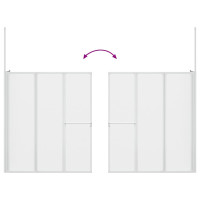 Produktbild för Badskärm Frostat glas 120 x 70 x 137 cm Aluminium