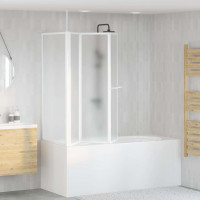 Produktbild för Badskärm Frostat glas 120 x 70 x 137 cm Aluminium