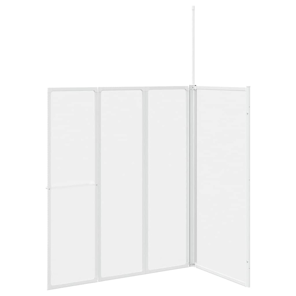 Produktbild för Badskärm Frostat glas 120 x 70 x 137 cm Aluminium