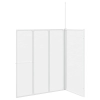 Produktbild för Badskärm Frostat glas 120 x 70 x 137 cm Aluminium