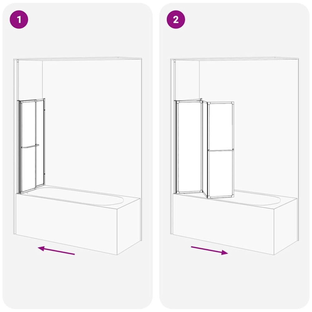 Produktbild för Badskärm Frostat glas 120 x 70 x 137 cm Aluminium