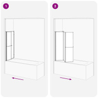 Produktbild för Badskärm Frostat glas 120 x 70 x 137 cm Aluminium