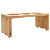 Produktbild för Köksvagn med hjul Ljusbrun 65 x 40,5 x 76,5 cm Bambu