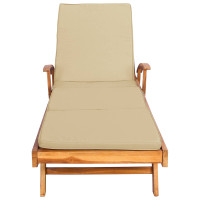 Produktbild för Solstol med dyna 100% Polyester Solid-Teak