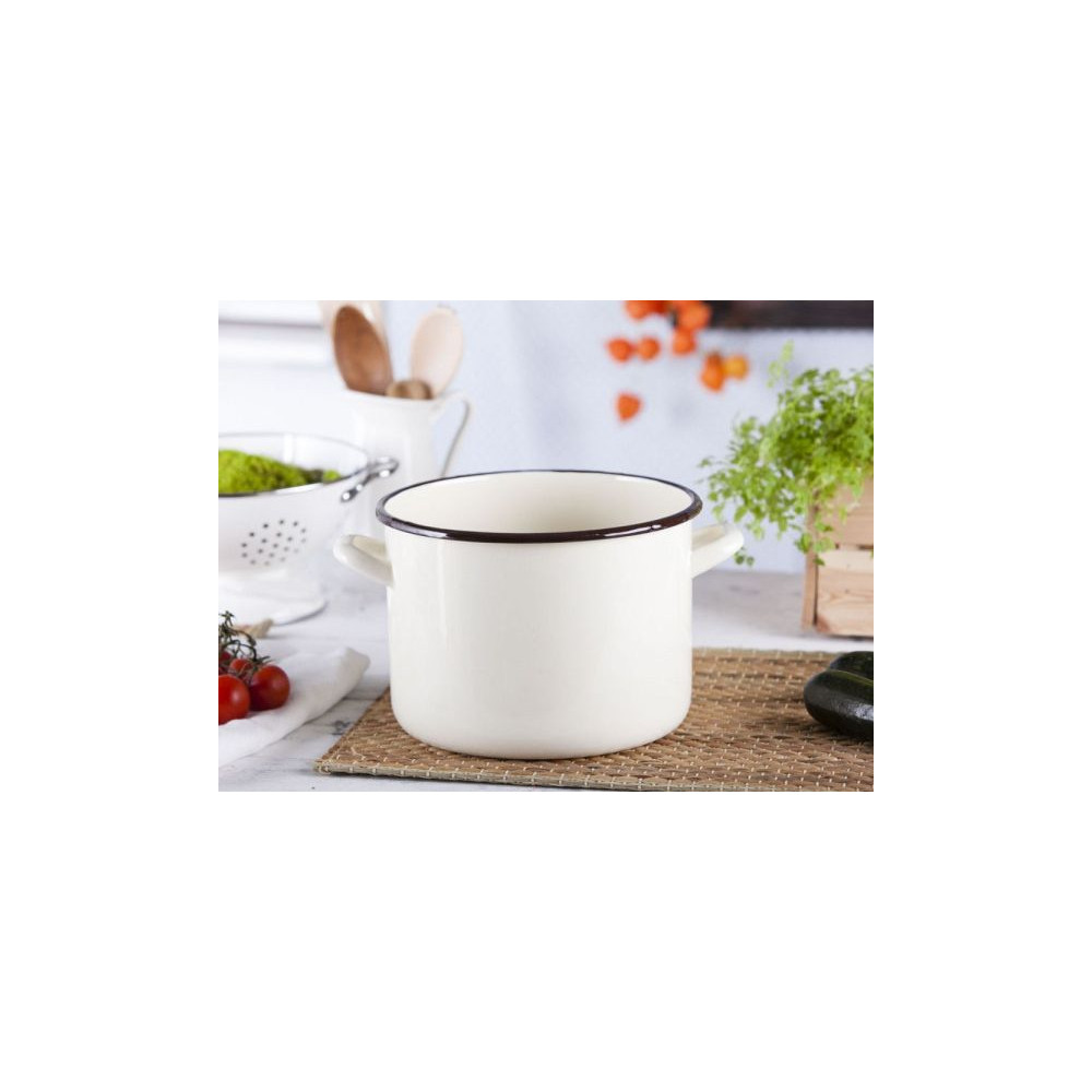 Produktbild för Altom Design emaljerad rak kastrull, 5,8 l diameter 22 cm hö...