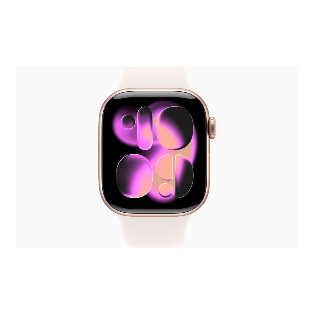 Produktbild för Apple Watch Series 11 (GPS + Cellular) - guldrosa aluminium - smart klocka med sportband - lätt rouge - 64 GB