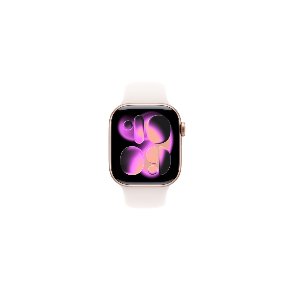 Produktbild för Apple Watch Series 11 (GPS + Cellular) - guldrosa aluminium - smart klocka med sportband - lätt rouge - 64 GB