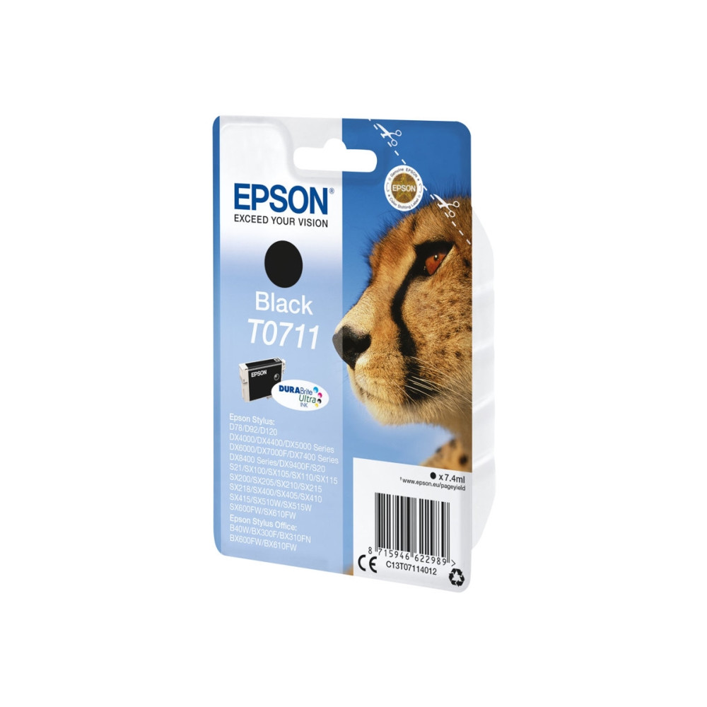 Produktbild för Epson T0711 - svart - original - bläckpatron