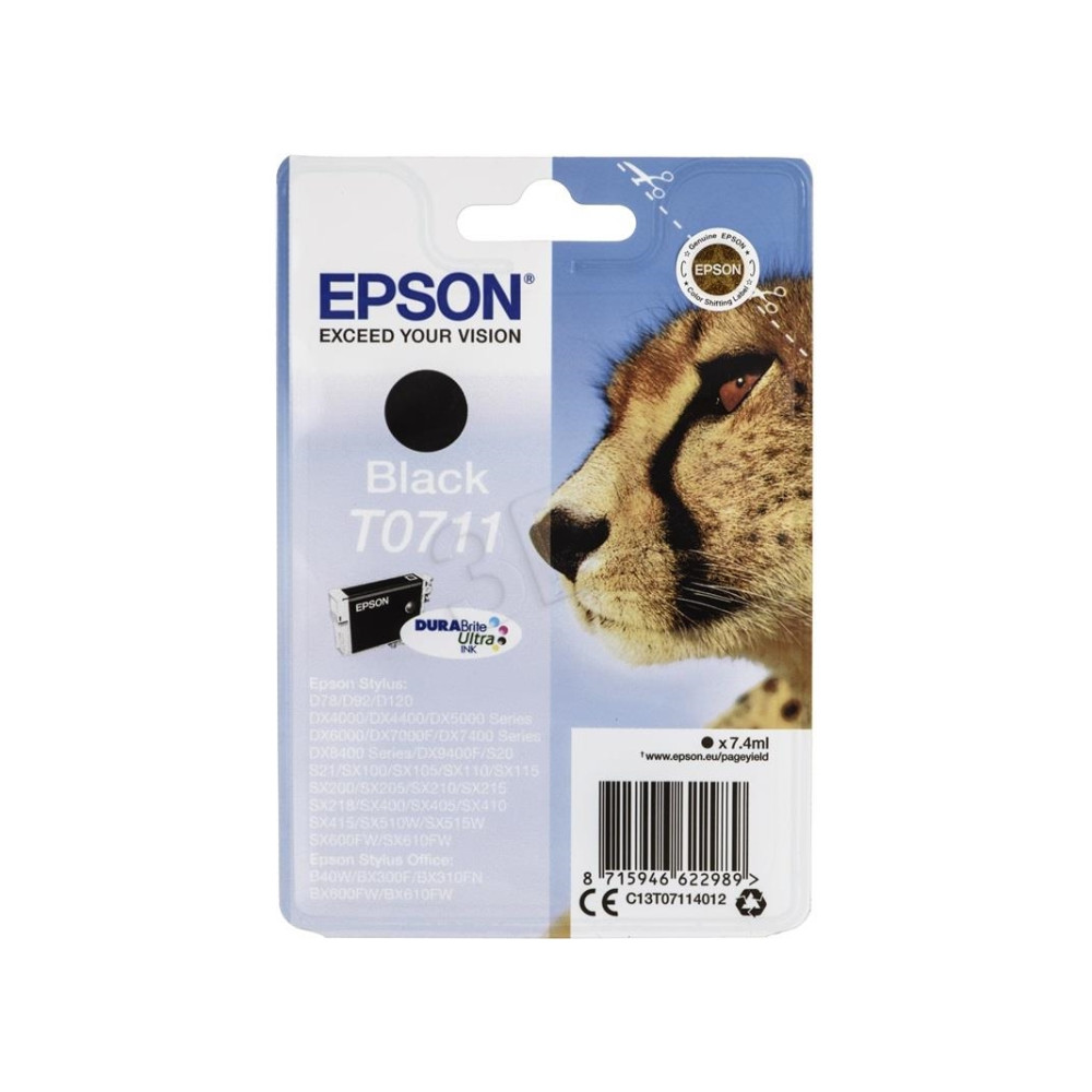 Produktbild för Epson T0711 - svart - original - bläckpatron