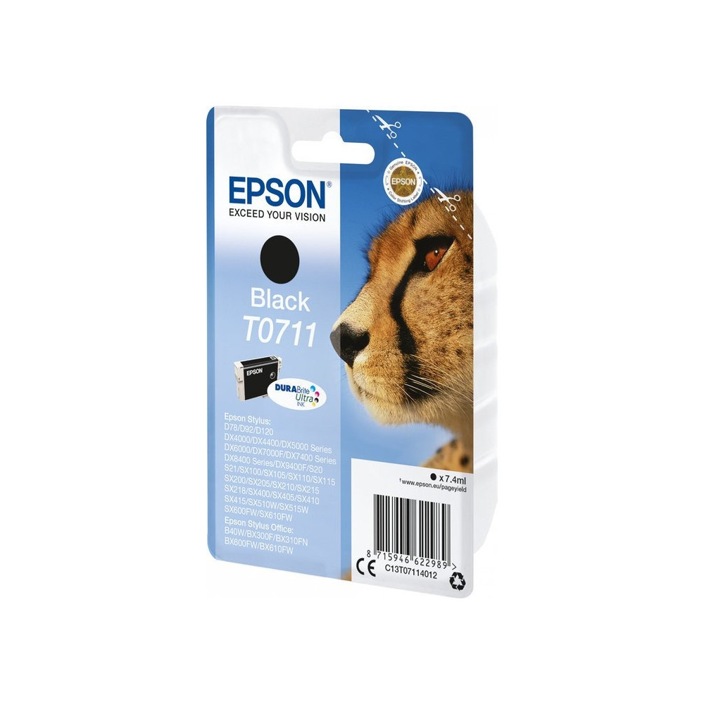 Produktbild för Epson T0711 - svart - original - bläckpatron