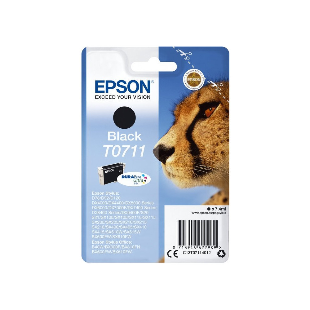 Produktbild för Epson T0711 - svart - original - bläckpatron
