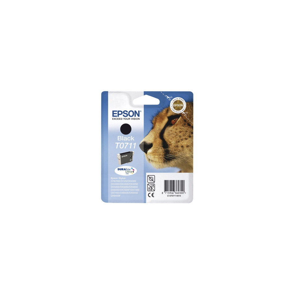 Produktbild för Epson T0711 - svart - original - bläckpatron