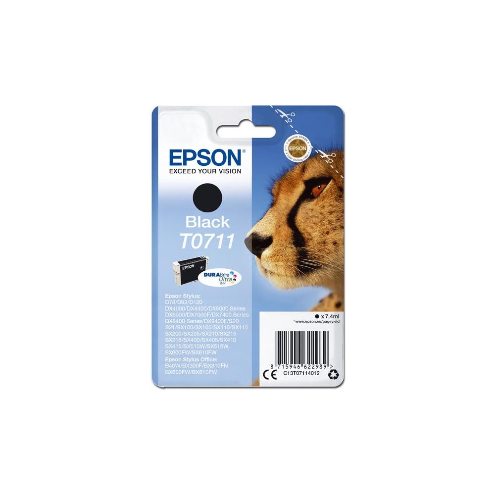 Produktbild för Epson T0711 - svart - original - bläckpatron