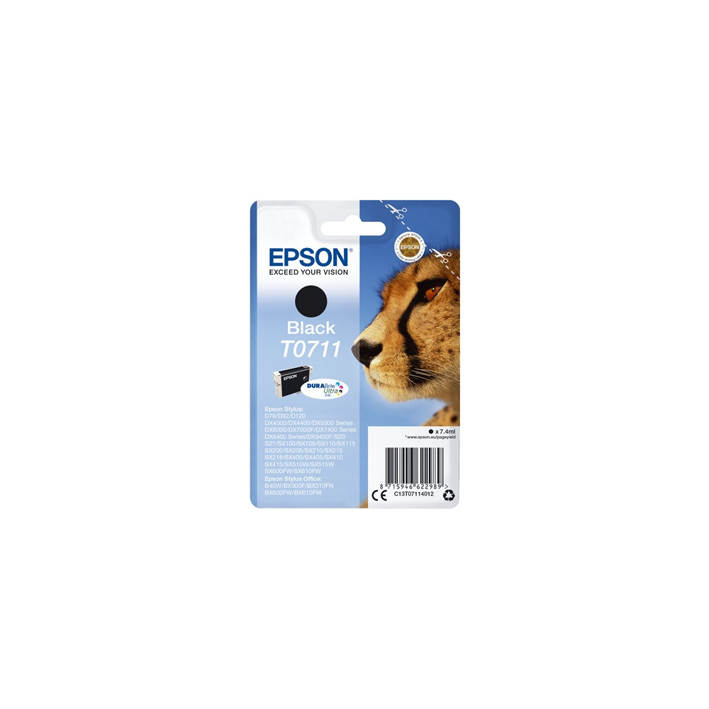 Produktbild för Epson T0711 - svart - original - bläckpatron