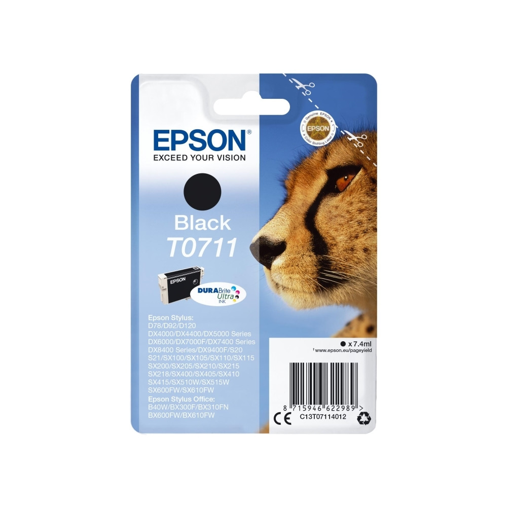 Produktbild för Epson T0711 - svart - original - bläckpatron