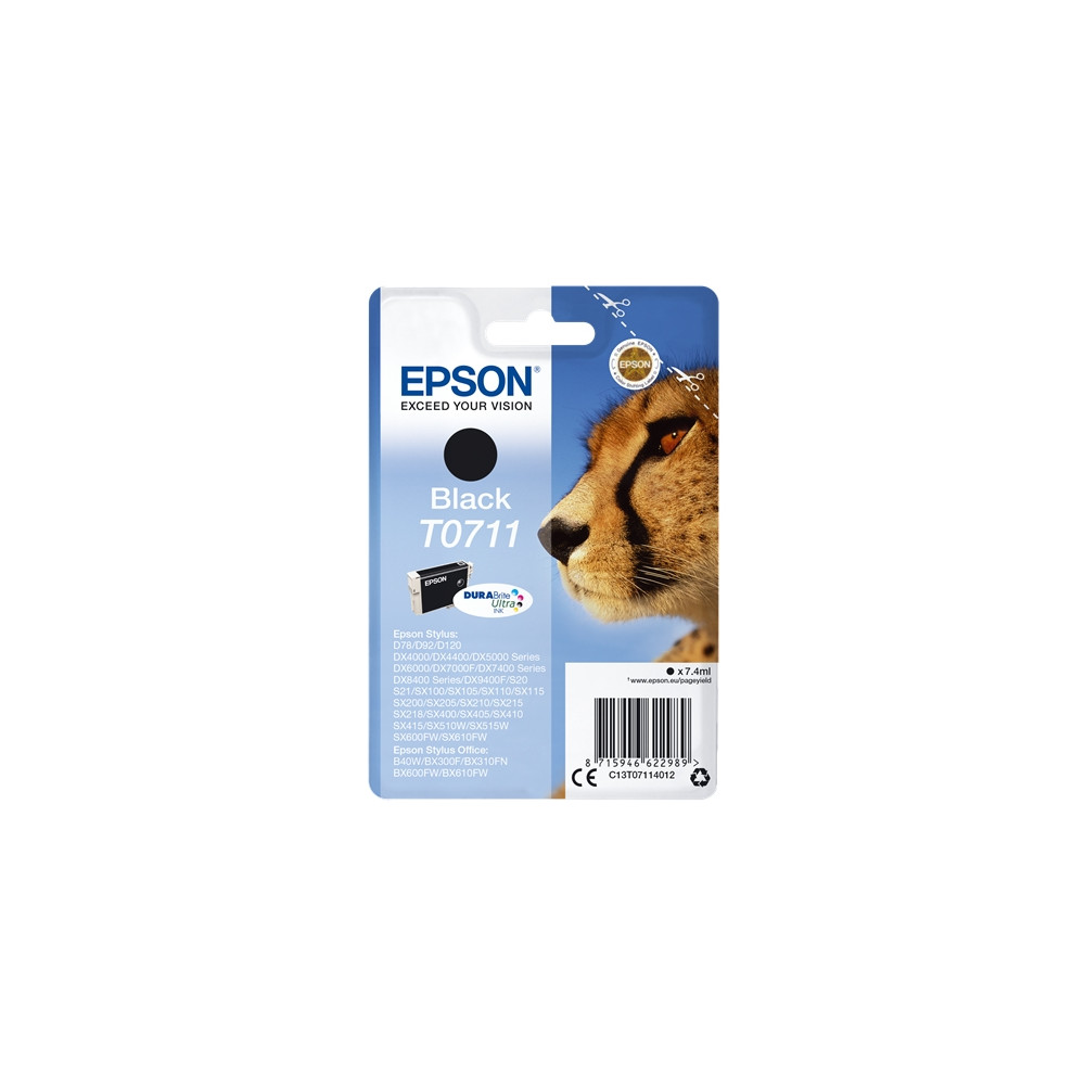 Produktbild för Epson T0711 - svart - original - bläckpatron