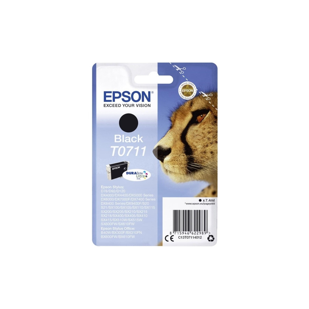 Produktbild för Epson T0711 - svart - original - bläckpatron