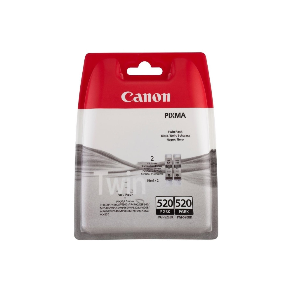 Produktbild för Canon PGI-520BK Twin Pack - 2-pack - svart - original - bläcktank