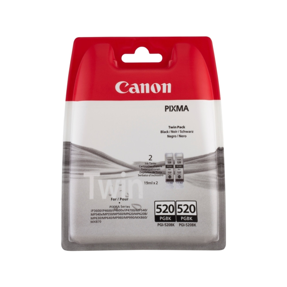 Produktbild för Canon PGI-520BK Twin Pack - 2-pack - svart - original - bläcktank