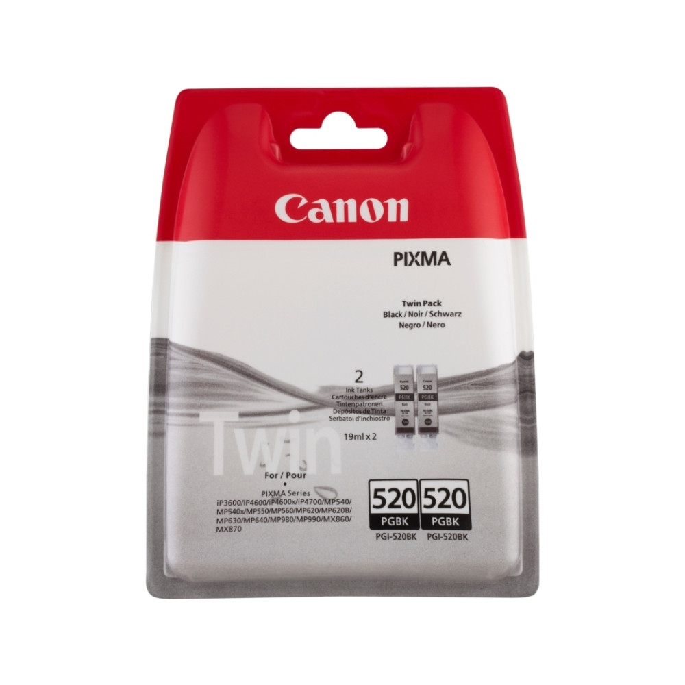 Produktbild för Canon PGI-520BK Twin Pack - 2-pack - svart - original - bläcktank