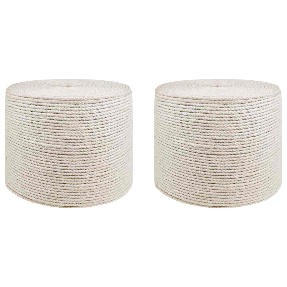 Produktbild för Jutegarn 2 pcs 2 Vit 100% Tossa jute