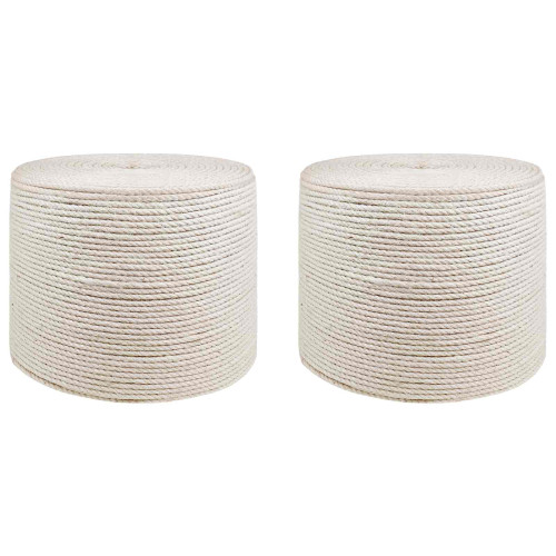 vidaXL Jutegarn 2 pcs 2 Vit 100% Tossa jute