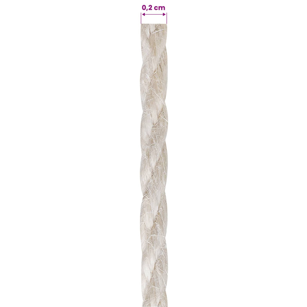 Produktbild för Jutegarn 2 pcs 2 Vit 100% Tossa jute
