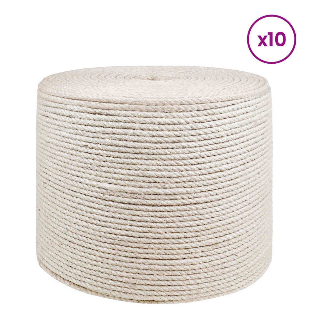 Produktbild för Jutegarn 10 pcs 2 Vit 100% Tossa jute
