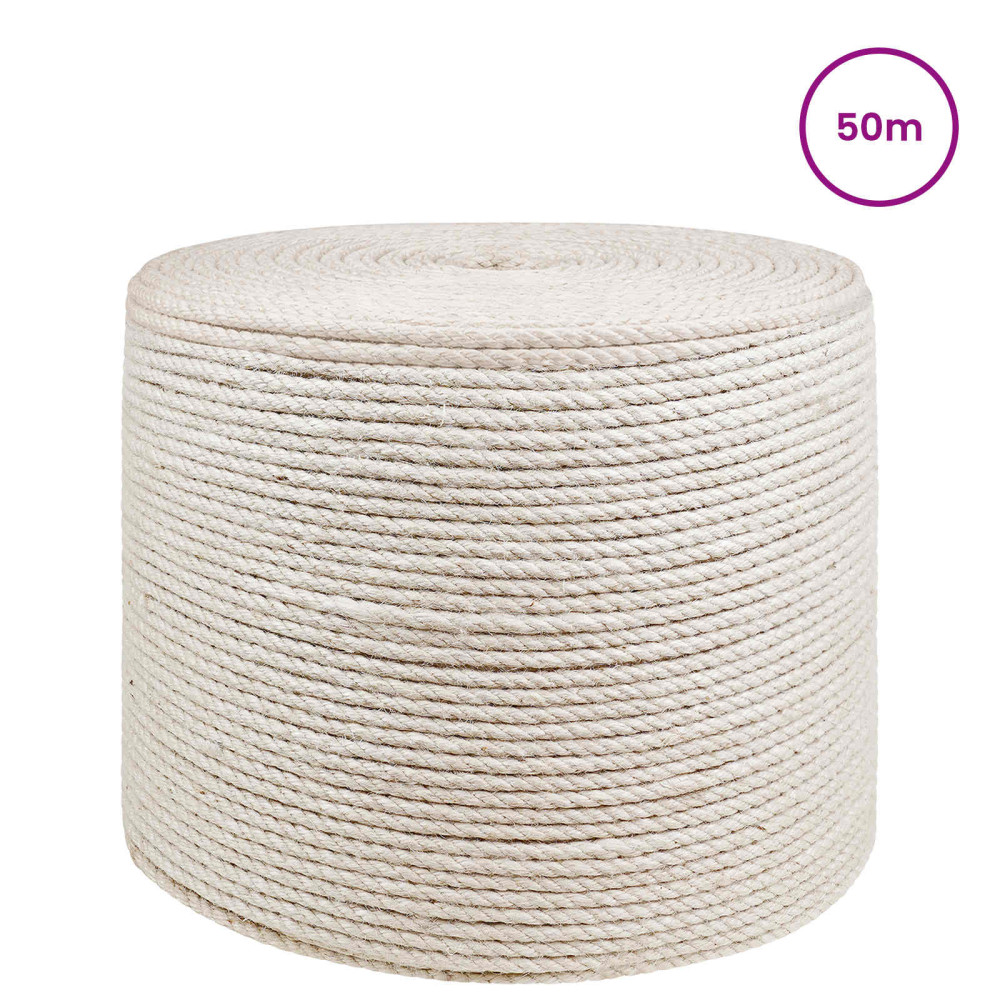 Produktbild för Jutegarn 4 Vit 100% Tossa jute