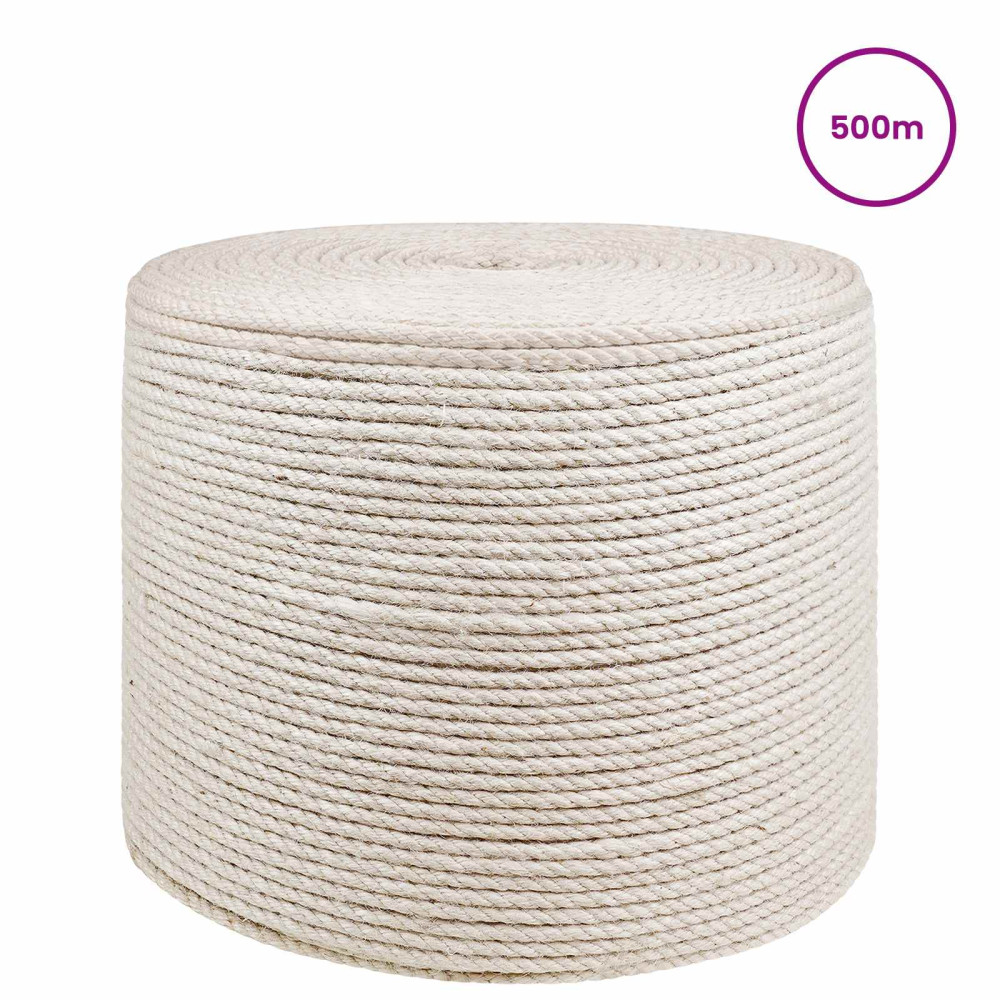 Produktbild för Jutegarn 4 Vit 100% Tossa jute