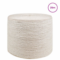 Produktbild för Juterep 8 Vit 100% Tossa jute