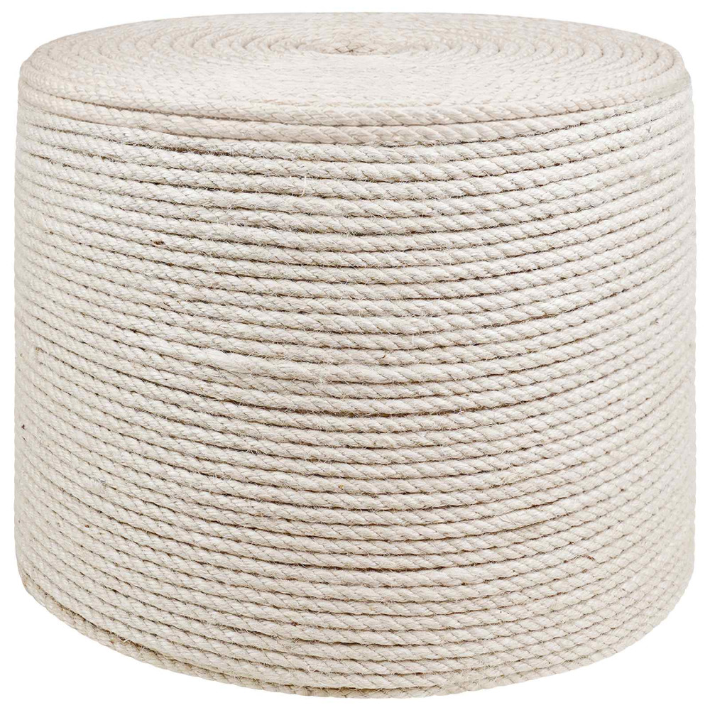 Produktbild för Juterep 8 Vit 100% Tossa jute