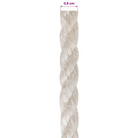 Produktbild för Juterep 8 Vit 100% Tossa jute