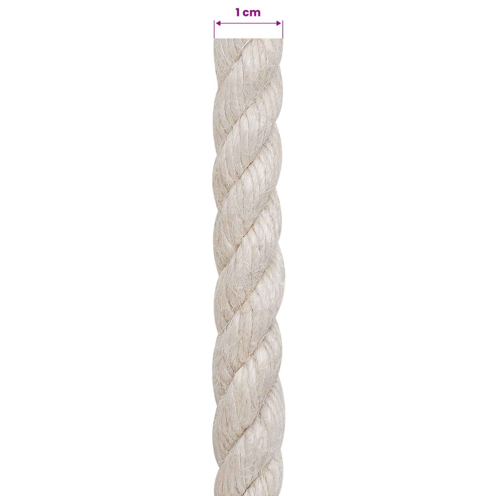 Produktbild för Juterep 10 Vit 100% Tossa jute