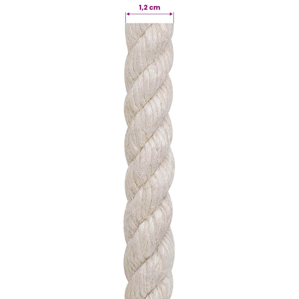 Produktbild för Juterep 12 Vit 100% Tossa jute