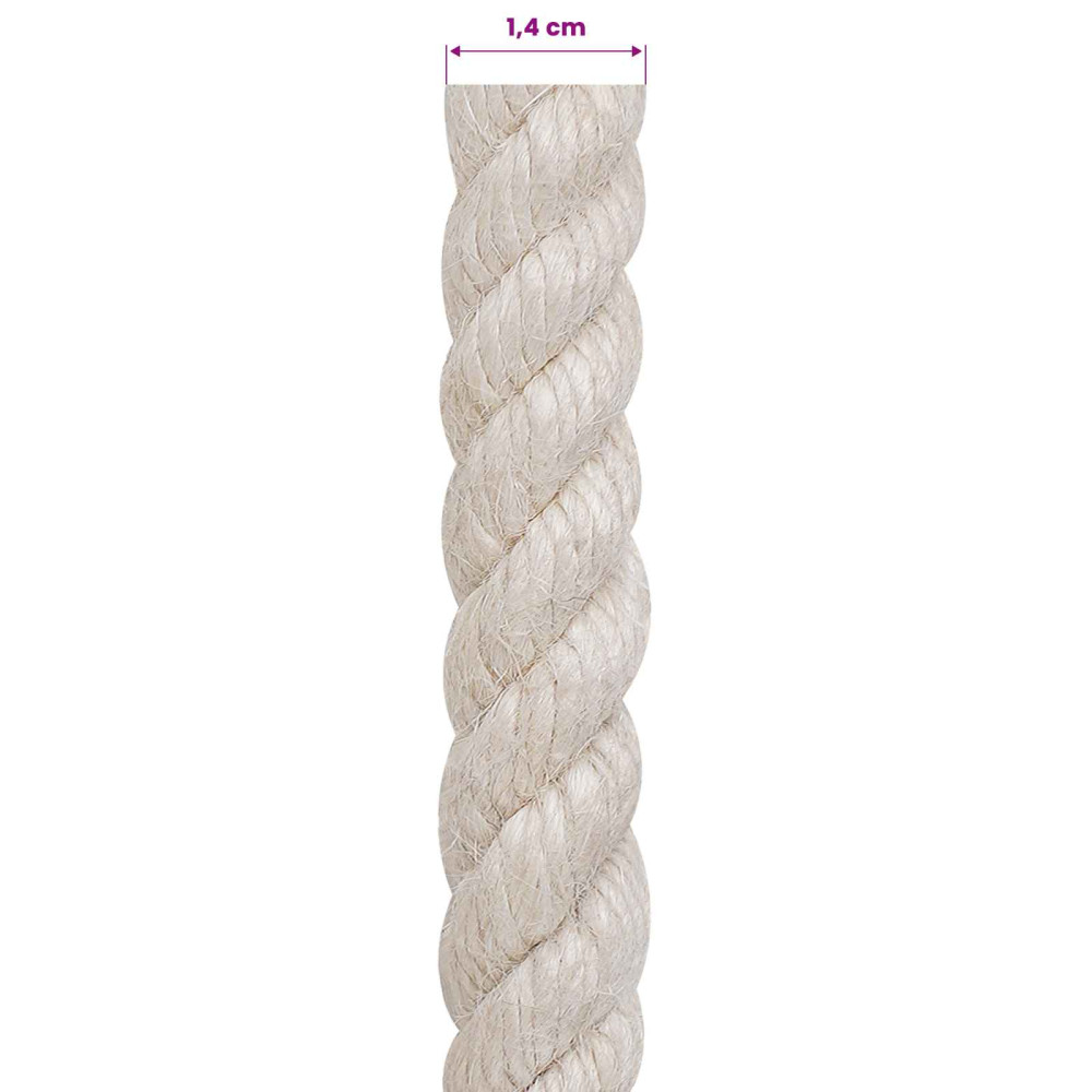 Produktbild för Juterep 14 Vit 100% Tossa jute